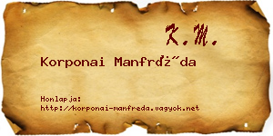 Korponai Manfréda névjegykártya